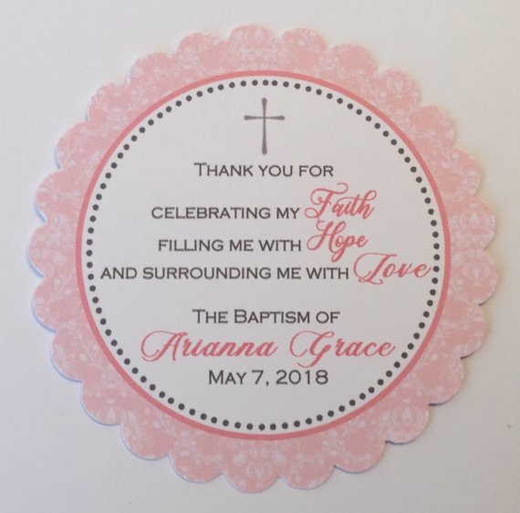 12 Thank You Gift Tags Favour Personalised Baptism Christening Birthday  Floral