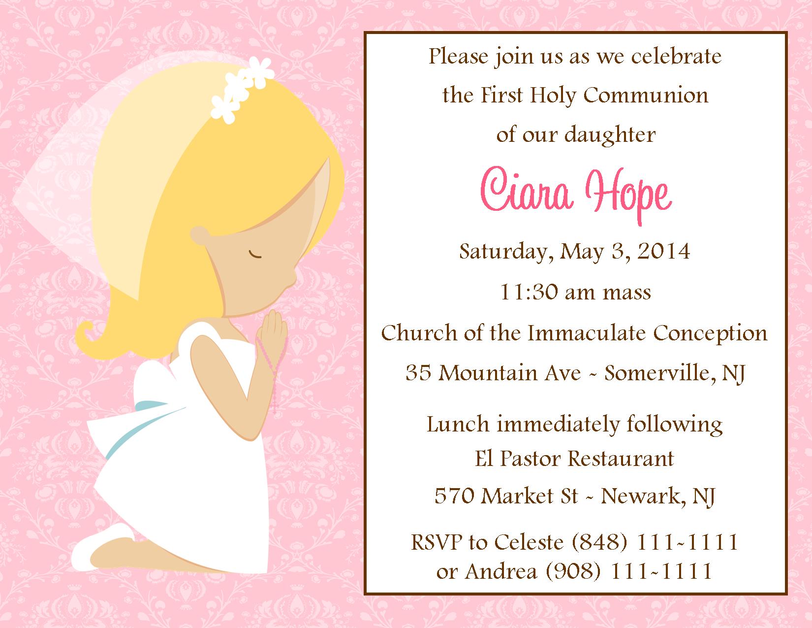 1St Communion Invitations For Girls 10