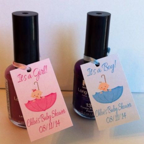 Baby shower nail deals polish favor tags