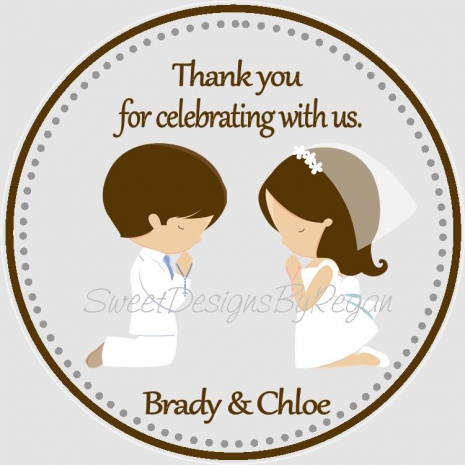 First Communion Favor Tags for Siblings, Twins, Cousins
