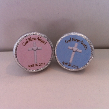 Hershey Kiss Stickers - Baptism, Christening, First Communion