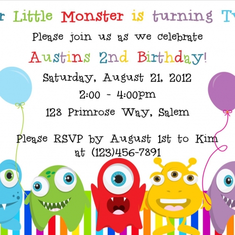 Little Monster Birthday Invitation