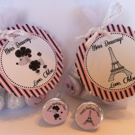 Paris Themed Favor Bag Set