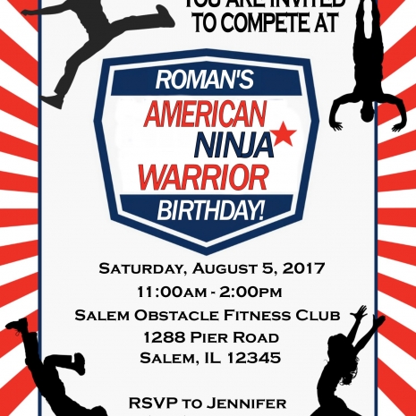 American Ninja Warrior Invitation