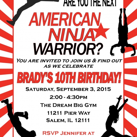 American Ninja Warrior Invitation