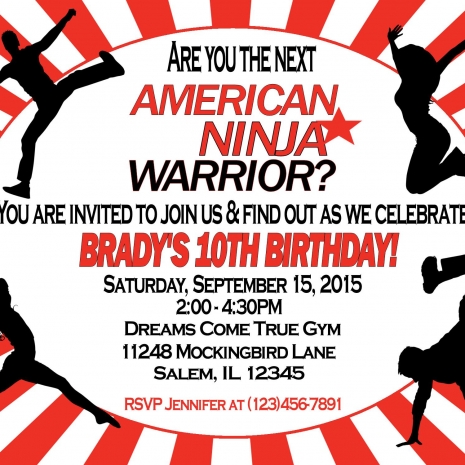 American Ninja Warrior Invitation