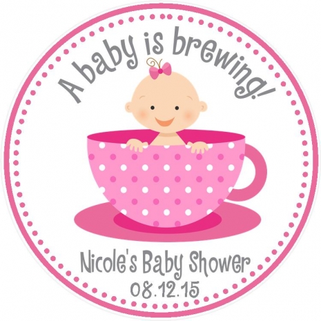 A baby is brewing - Favor Tag - Pink Design