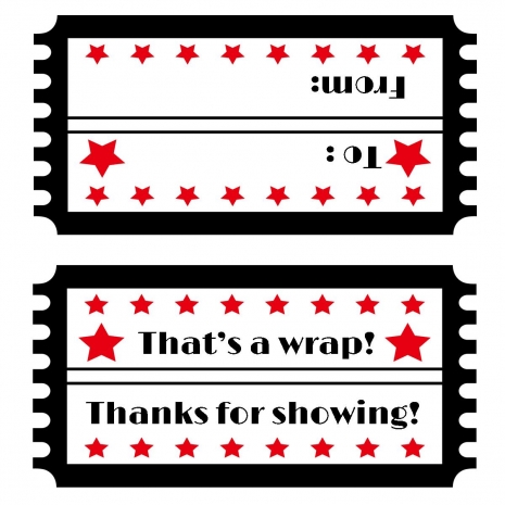 Movie night Party Favor - Treat Bag Topper