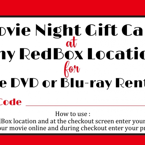 Redbox Printable Movie Tag