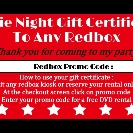 Redbox Printable Party Favor Tag