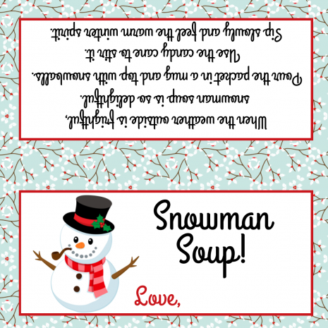 Snowman Soup Favor