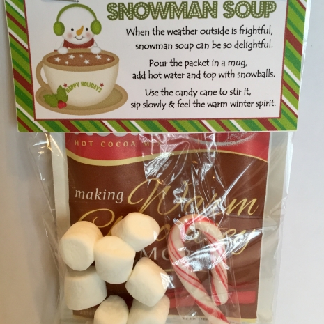 Snowman Soup Treat Bag Topper