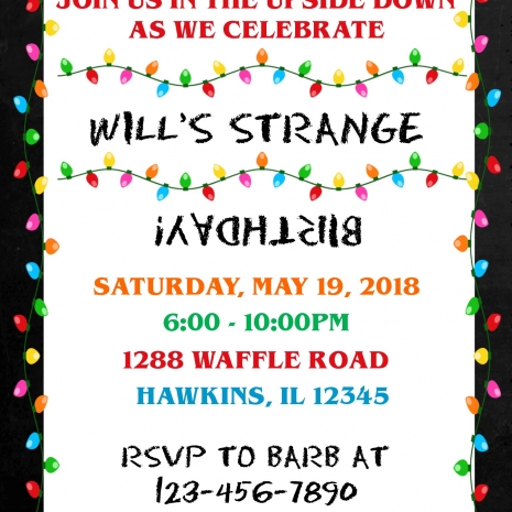 Stranger Things Birthday Invitation
