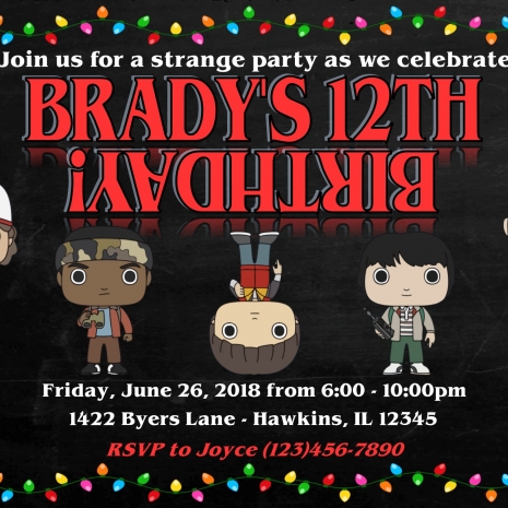 Stranger Things Birthday Invitation
