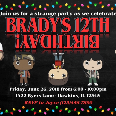 Stranger Things Birthday Invitation