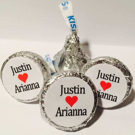 Hershey Kiss Stickers - Personalized Wedding Favors