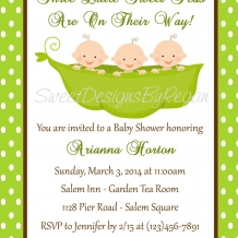 Triplet Baby Shower Invitation