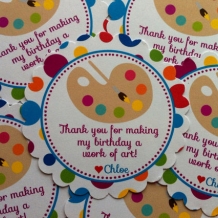 Painting/Art Birthday Party Favor Tags