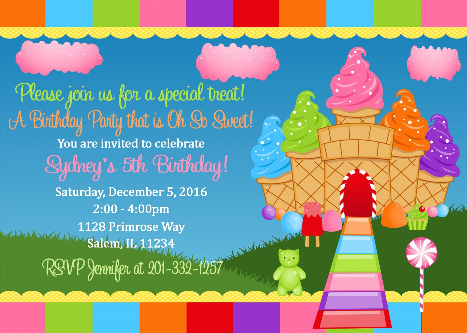 CandyLand Birthday Invitation | sweetdesignsbyregan