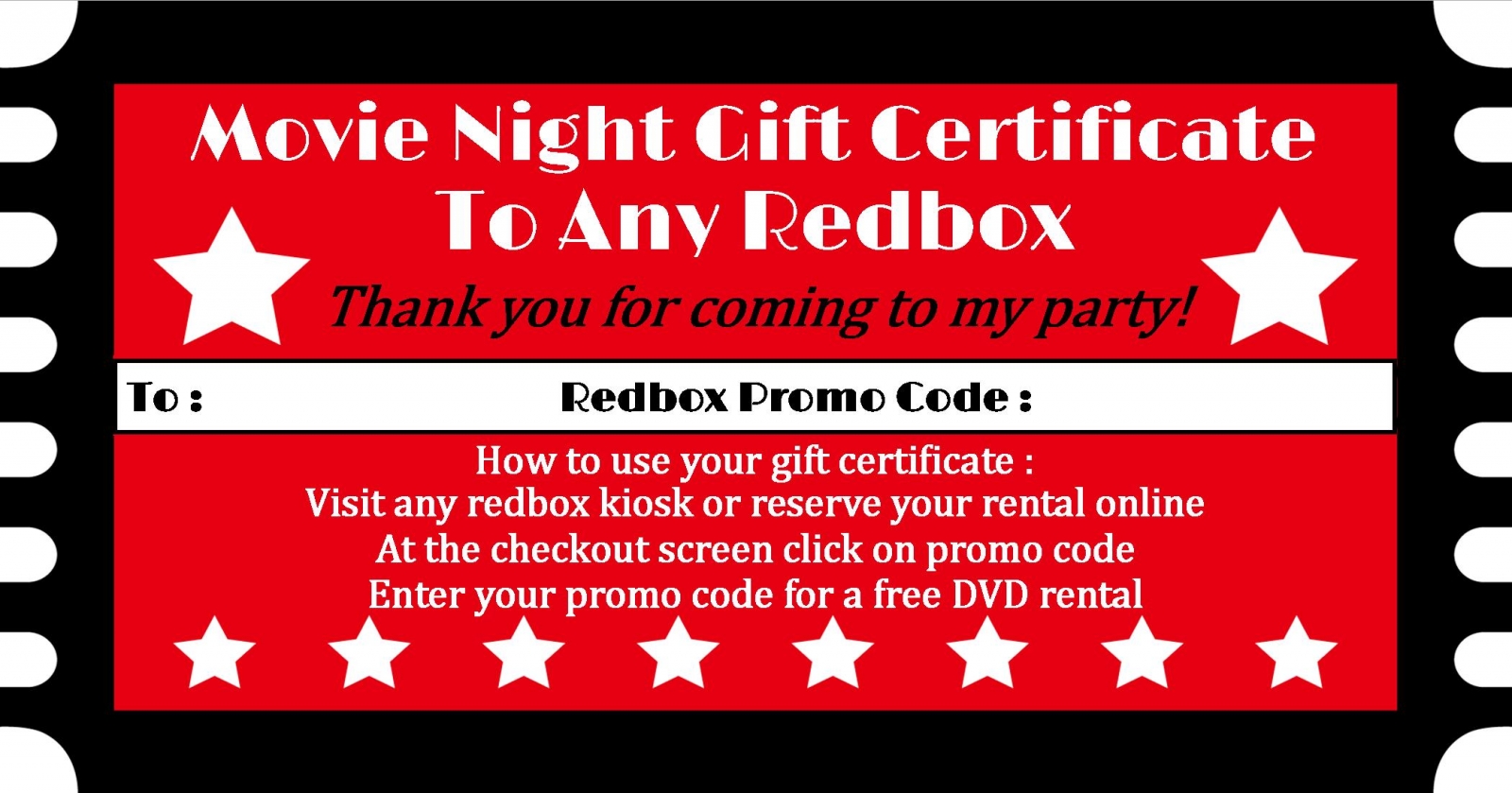 RedBox Party Favor Sweetdesignsbyregan