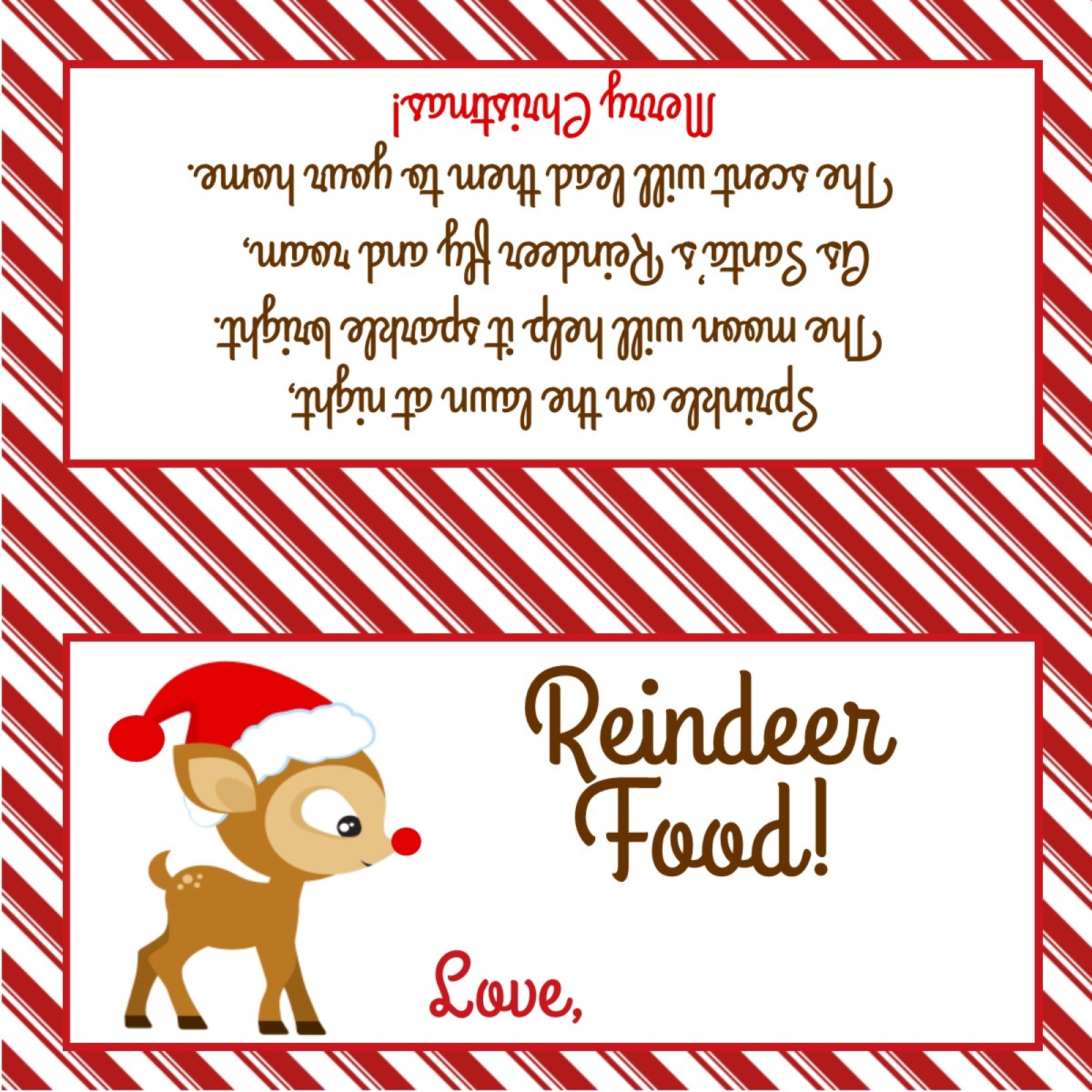 Free Reindeer Food Printable Tags