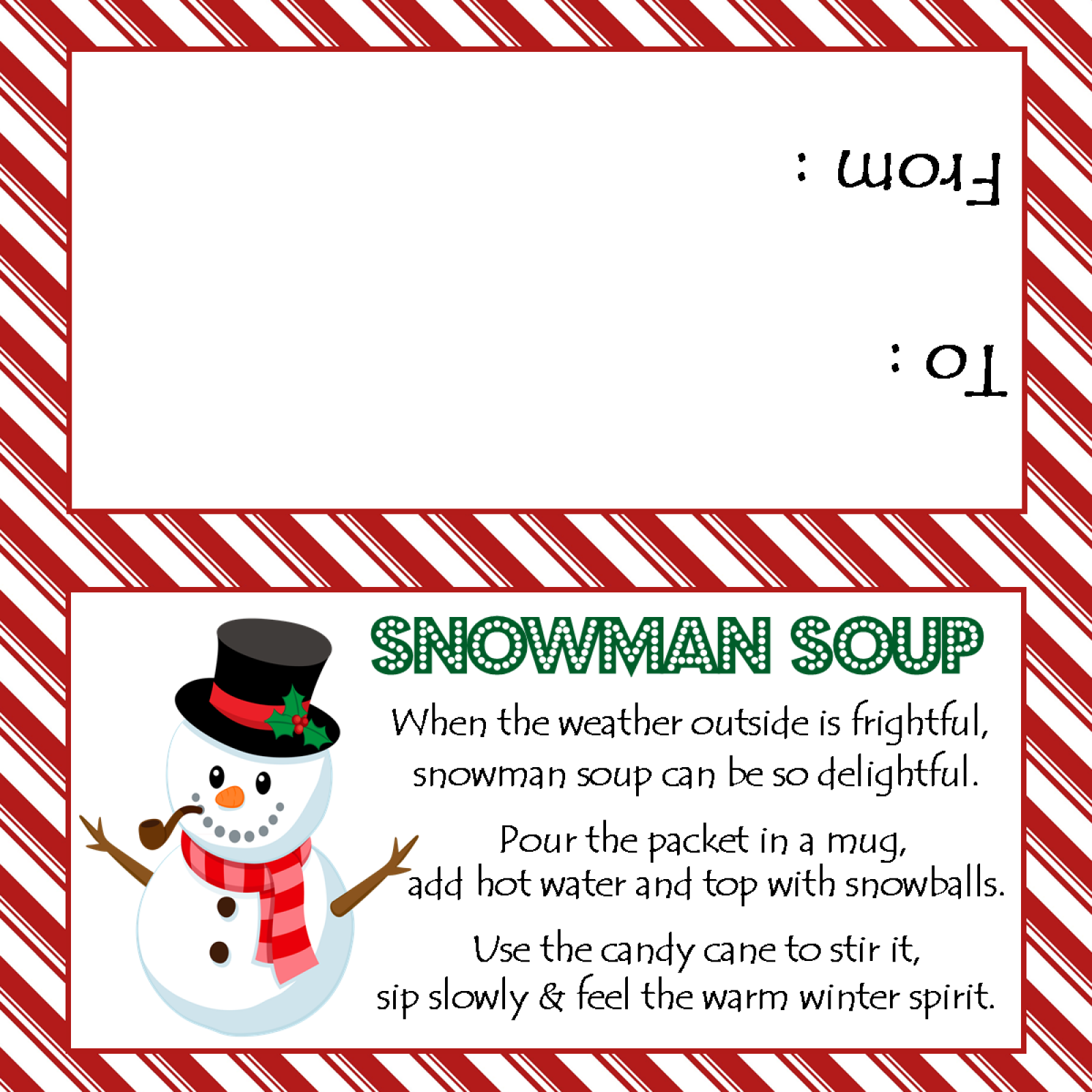 Free Printable Snowman Soup