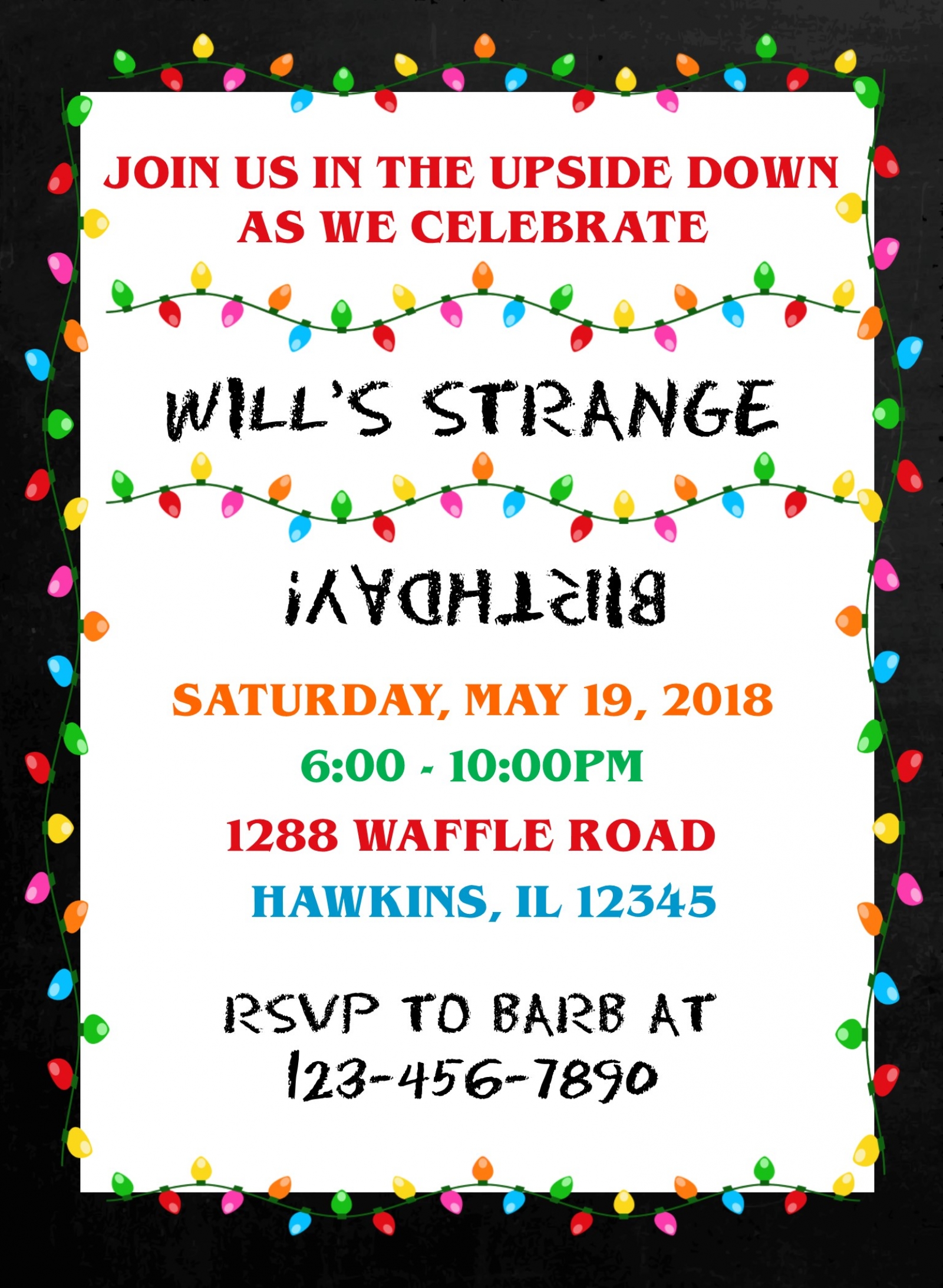 Stranger Things Birthday Invitation sweetdesignsbyregan