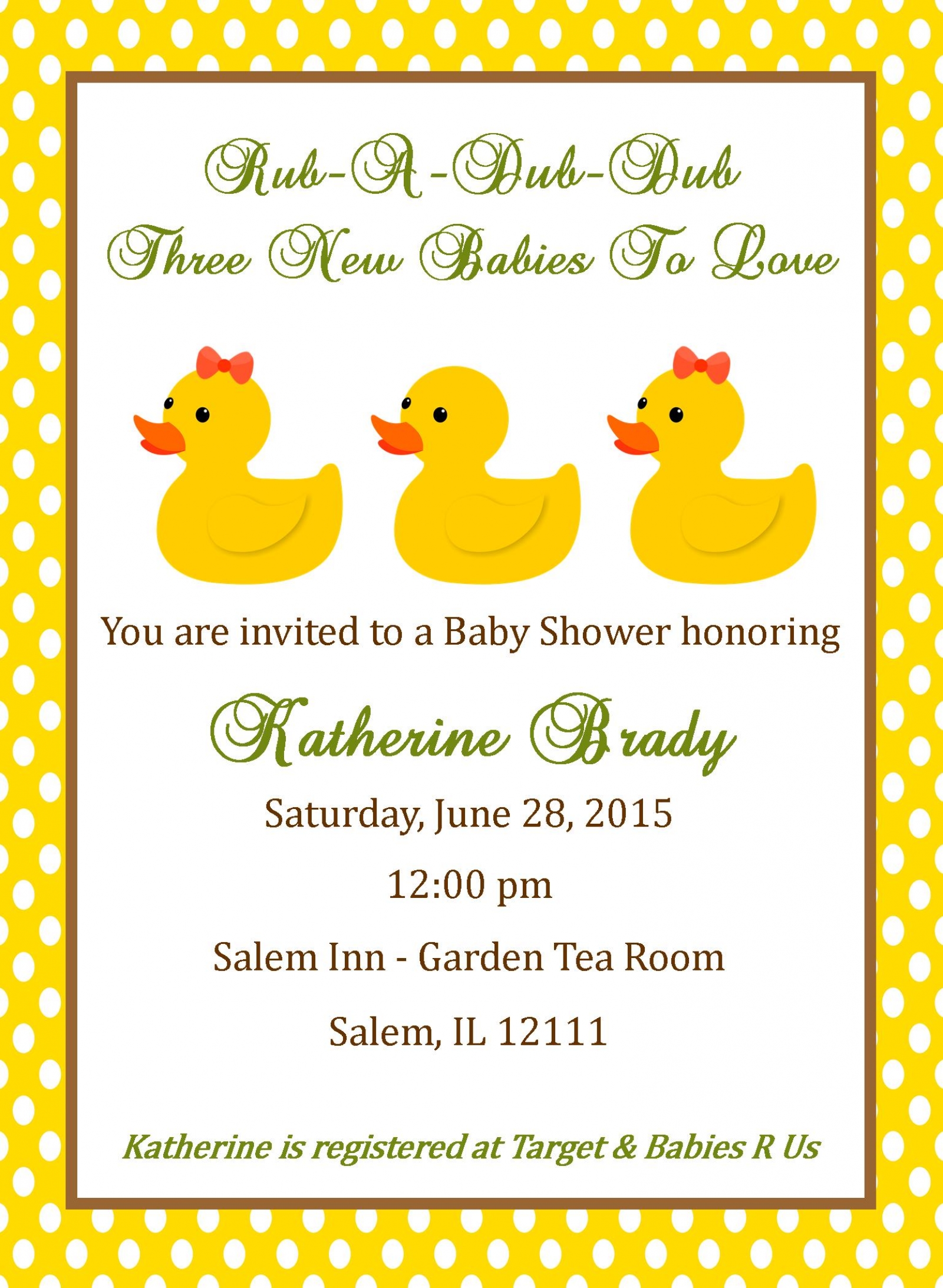 Triplet baby shower invitations 2025